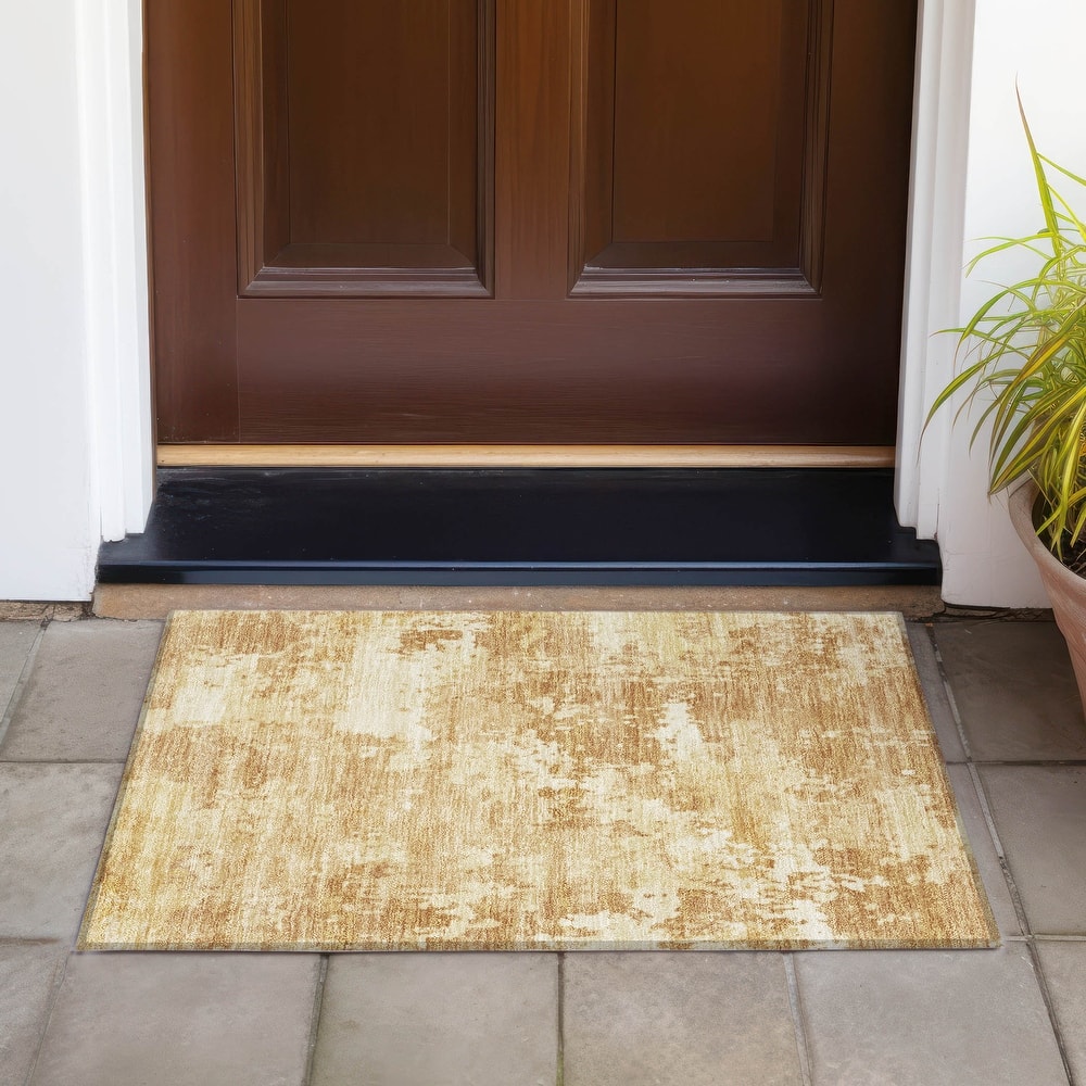 Machine Washable Indoor/Outdoor Contemporary Blend Chantille Rug