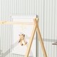 preview thumbnail 23 of 25, Full Size Tent-Shaped Floor Bed with Guardrails & Door, Low Platform Design, Solid Pine Wood Frame for Kids or Teens, White
