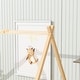 preview thumbnail 13 of 49, Pine Wood Tent-Shaped Floor Bed with Guardrails and Door