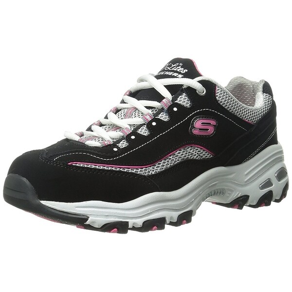 black and pink skechers memory foam