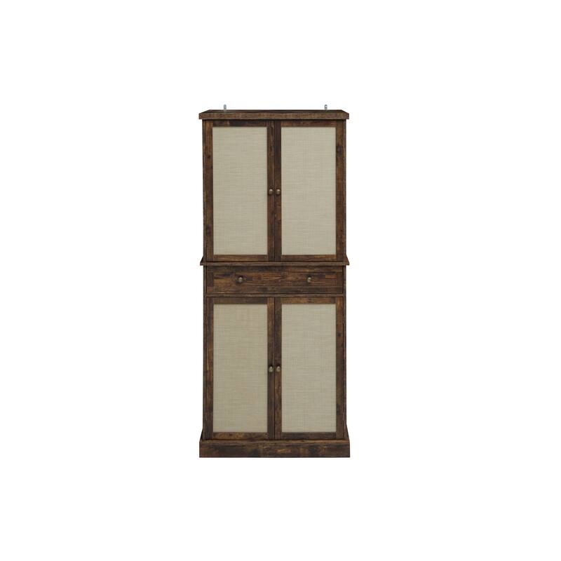 Modern 4-Door Storage Cabinet with 1 Drawer and 4 Adjustable Inner Shelves for Living Room
