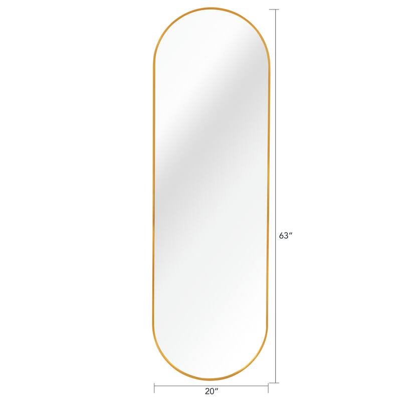 63 x 20IN Pill Shaped Full Lenghth Mirror or Bathroom Mirror