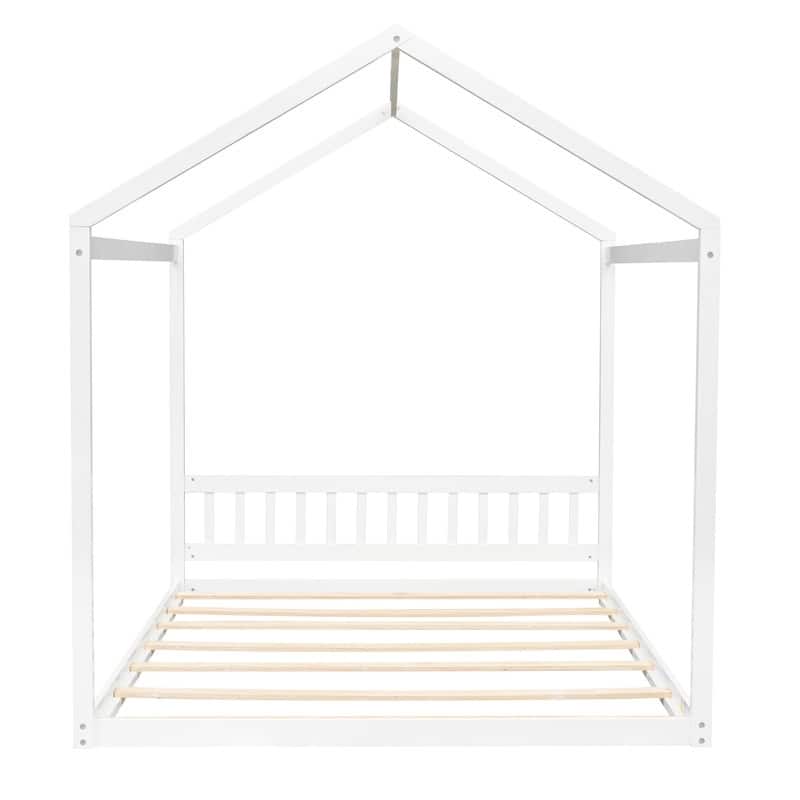 House-shaped Design Soild Pine Wood Queen Size Kids Bed Wooden House ...