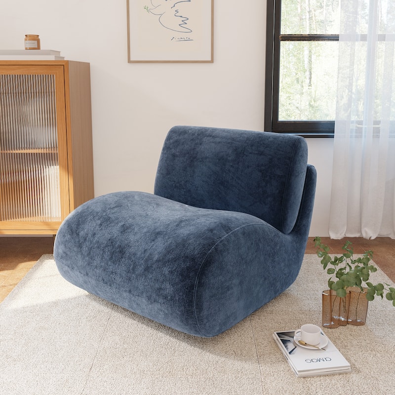 UIXE 33" Swivel Upholstered Aceent Chair Comfy Slipper Chair