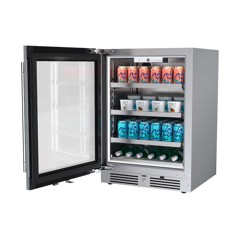 Landmark L3124UI1BGLH 24" Wide 154 Can Capacity Beverage Cooler with