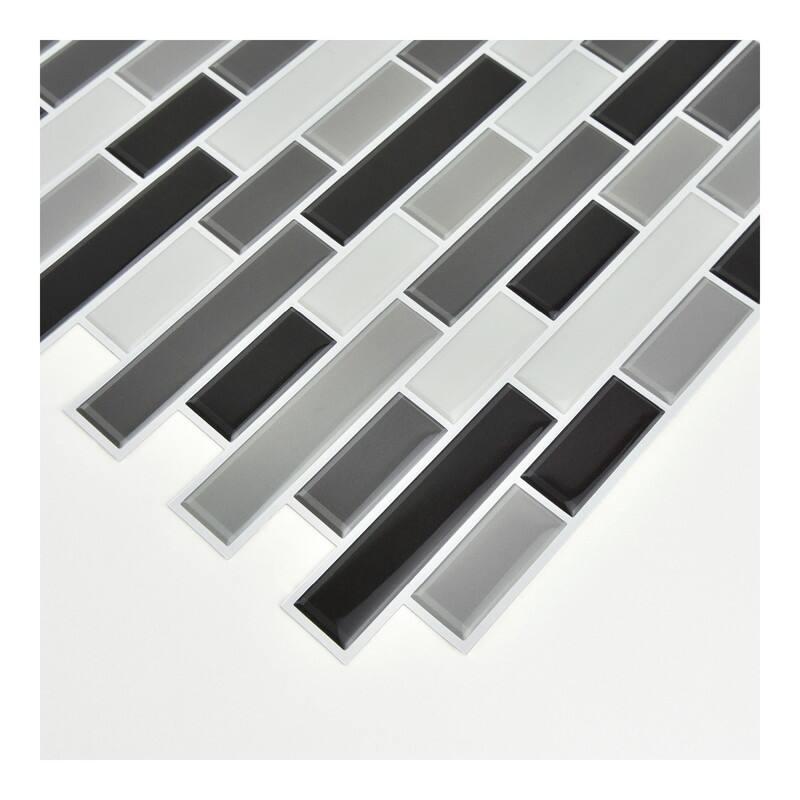 Smoked Glass Peel & Stick Backsplash Tiles