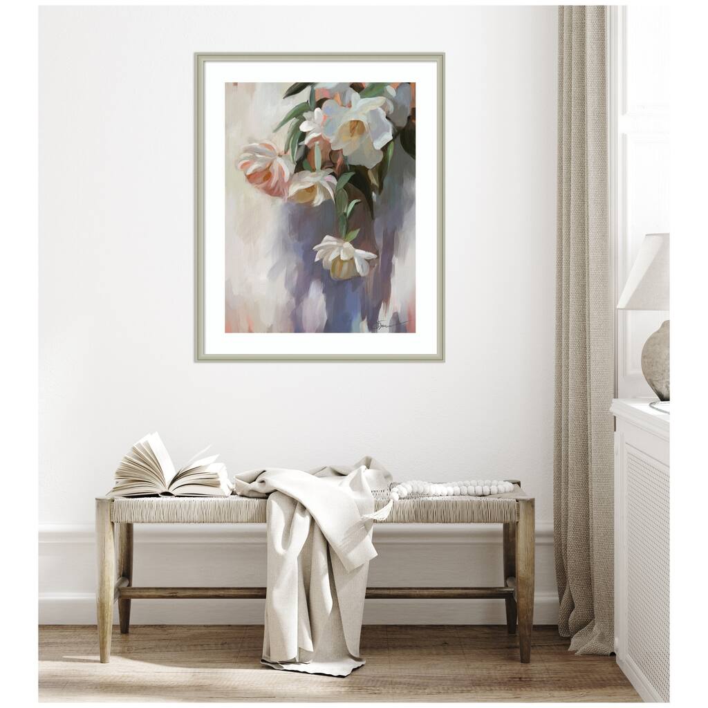 Kate and Laurel Framed Art Dangle Thumb Pastel Flower Bouquet by Mary Sparrow