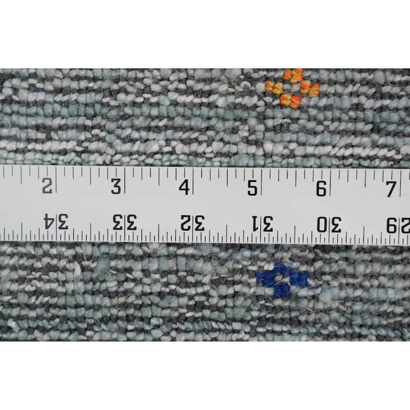 Hand Knotted Oriental Viscose Silk Carpet Tribal Animal Pictorial Greys & Charcoal Gabbeh Area Rug - 11' 9'' X 8' 7''