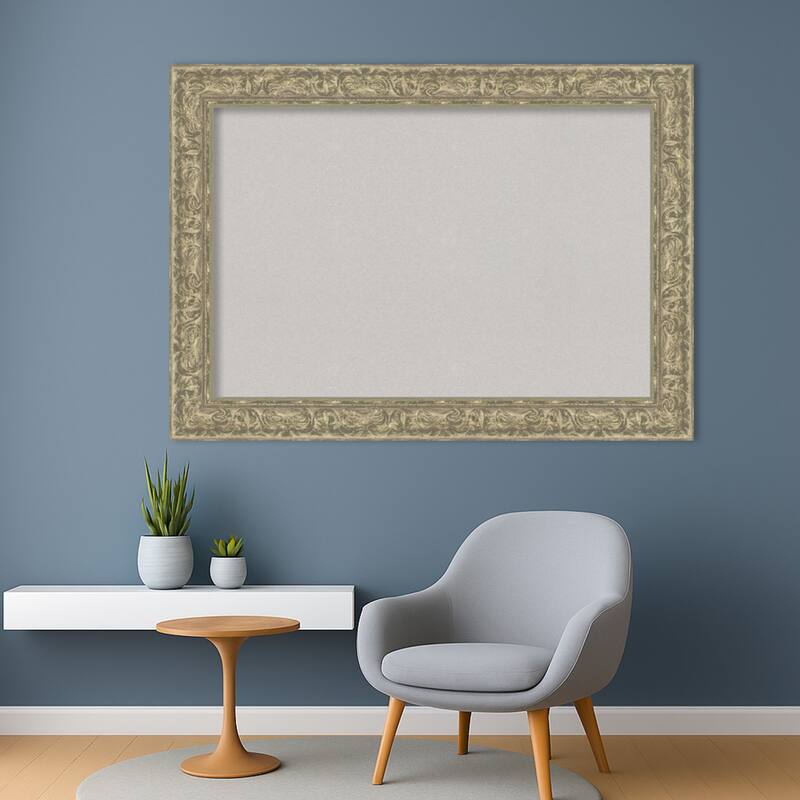 Luxe Antique Silver Framed Cork Board - Bulletin Board, Organization Board, Pin Board