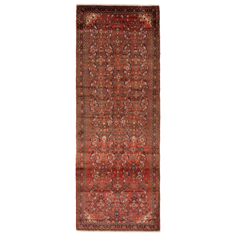 ECARPETGALLERY Hand-knotted Andelz Red Wool Rug - 3'5 x 9'1 - Dark Red - 3'5 x 9'1