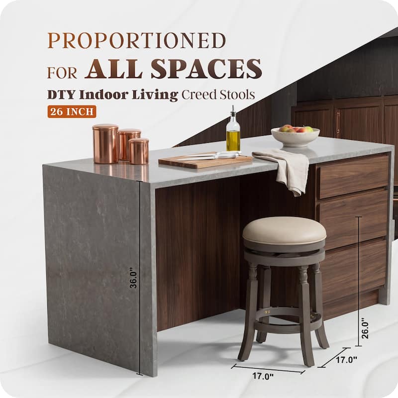 DTY Indoor Living Palmer Lake Backless Swivel Counter or Bar Stool