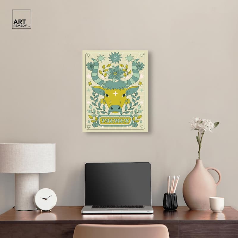 Taurus Stars Card Canvas by Art Remedy, Gallery Wrapped