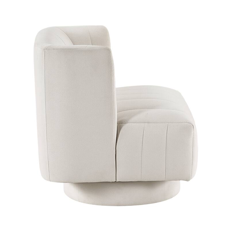 Bay 27.5" Textured Swivel Chair - Channel Tufted Barrel Back