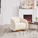 preview thumbnail 15 of 29, Swivel Accent Chair, 360-degree Swivel Barrel Chair with Velvet Fabric Upholstery, Comfy Pumpkin-Shaped Swivel Chair White