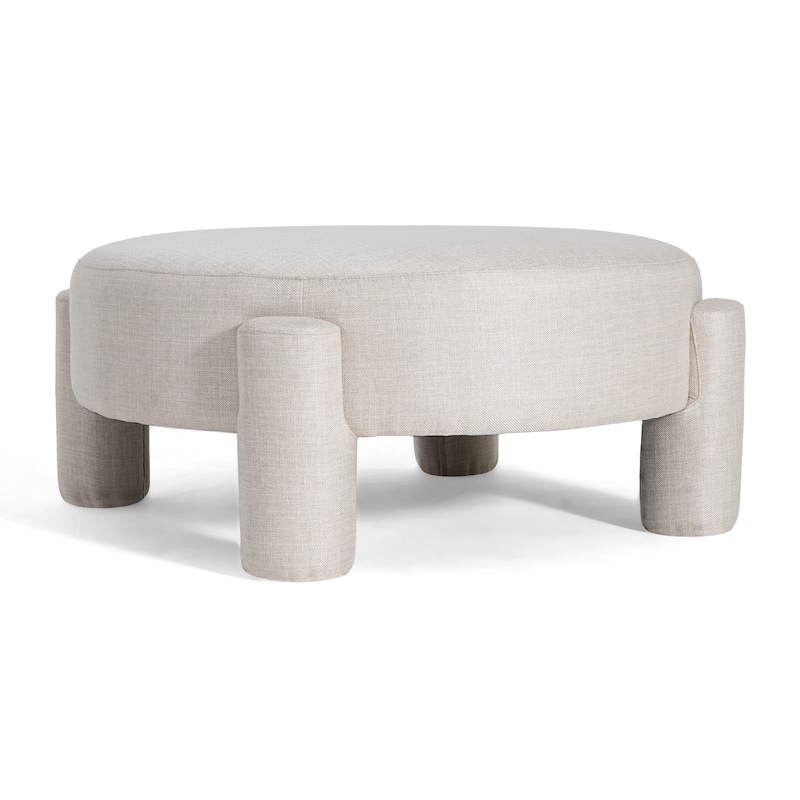 Christopher Knight Home - Aster Modern Fully Upholstered Round Large Ottoman with Wide Seat