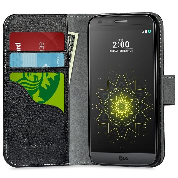 LG G5 Case,i-Blason, Wallet Case,Leather Cover with Credit Card ID Holders for LG G5 2016 Release -Black