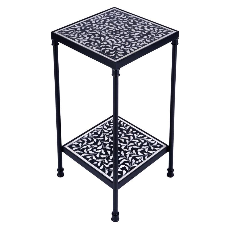 Lana Resin and Bone Inlay Side Table