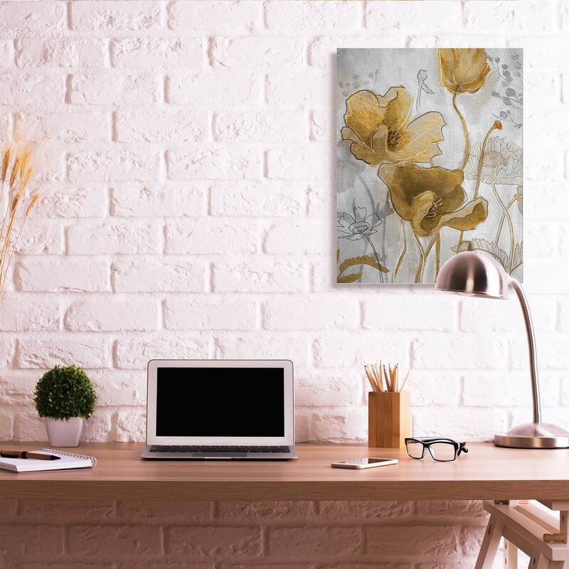 Stupell Golden Poppy Field Abstract Floral Illustration Canvas Wall Art