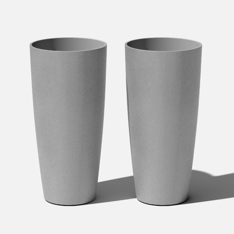 Veradek Pure Series Selena 28" Planter - 28 inch - 2 Pack - Grey