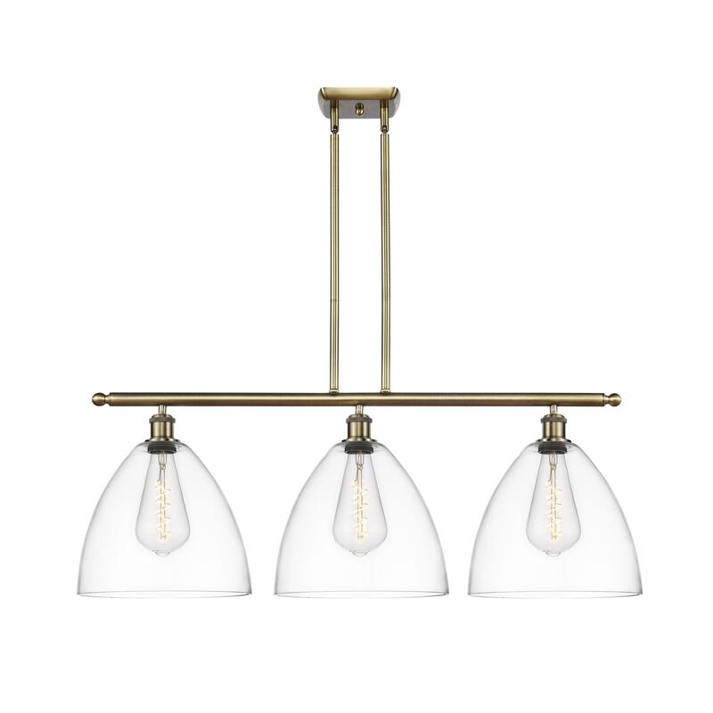 Innovations Lighting 516-3I-14-39 Bristol Linear Bristol 3 Light 39" - Antique Brass / Clear