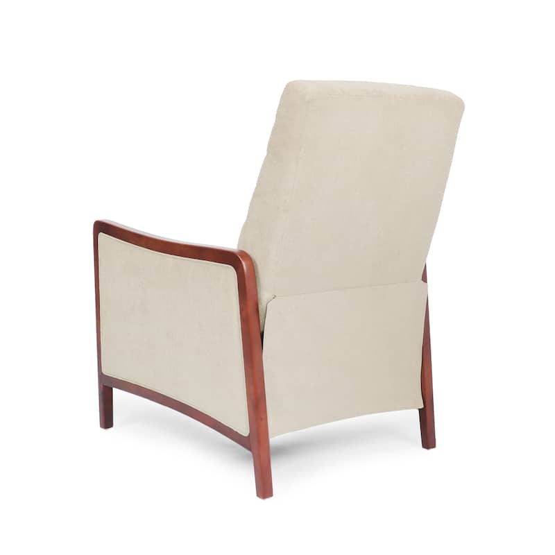 Mid‑Century Modern Push‑Back Recliner Chair with Channel Stitching