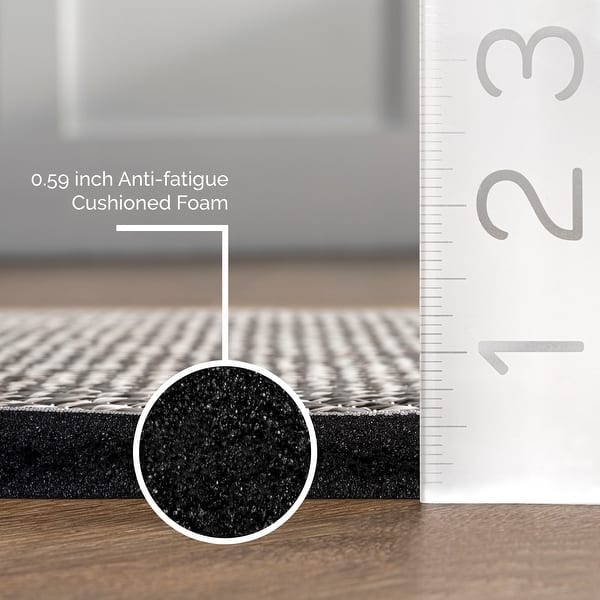 dimension image slide 4 of 5, Nuloom Casual Braided Anti Fatigue Kitchen or Laundry Room Comfort Mat