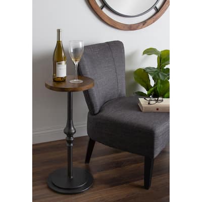 Kate and Laurel Stratton Rustic Pedestal Table - 12x12x26