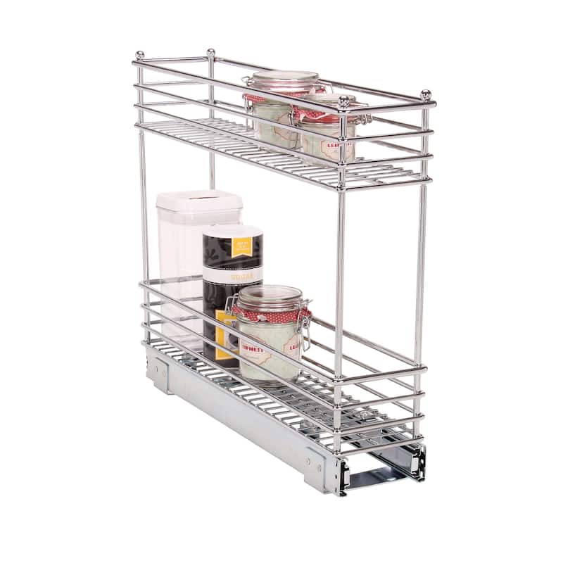 Household Essentials Sliding Organizer, Chrome - 21.0"L x 5.0"W x 17.5"H