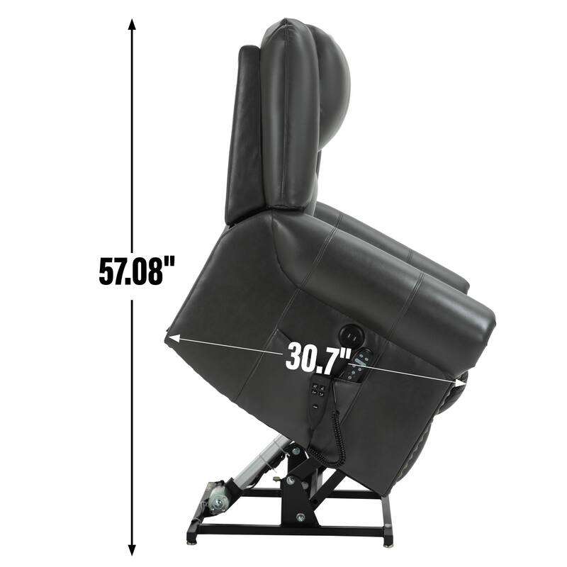 Power Lift Recliner Chair Heat Massage Dual Motor Infinite Position Up to 350 LBS, Heavy Duty Motion Mechanism with USB Ports