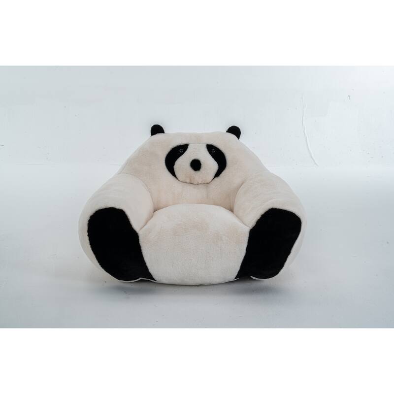 GDFStudio - Faux Fur 29.65" Panda-Shaped Plush Bean Bag Chair with High-Density Foam