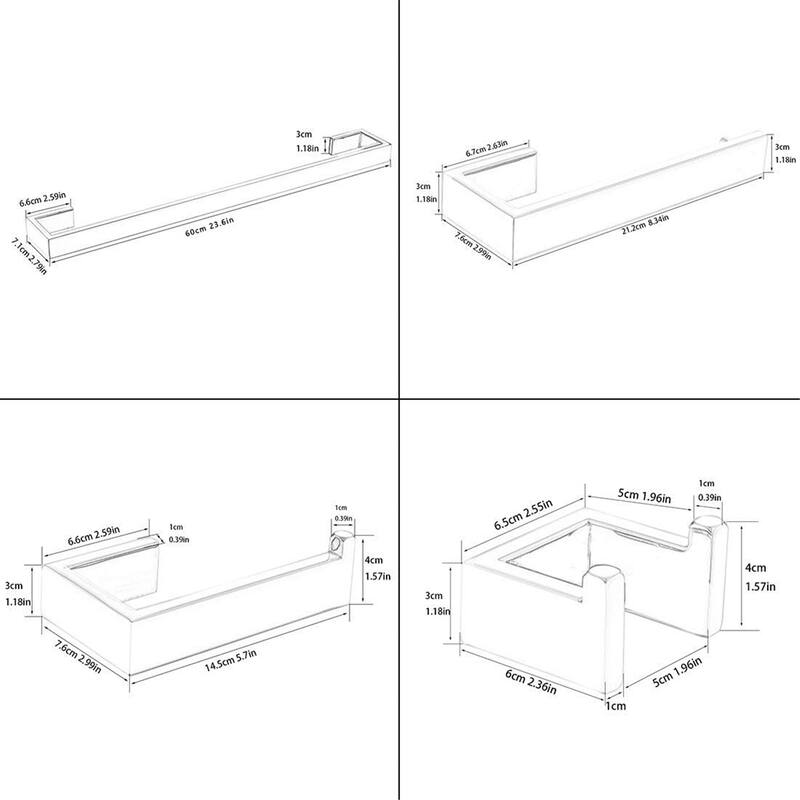 4-piece Bathroom Modern Polished Accessory set