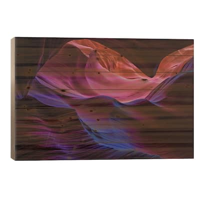 Lower Antelope Canyon Print On Wood by Paul Rommer - Multi-Color