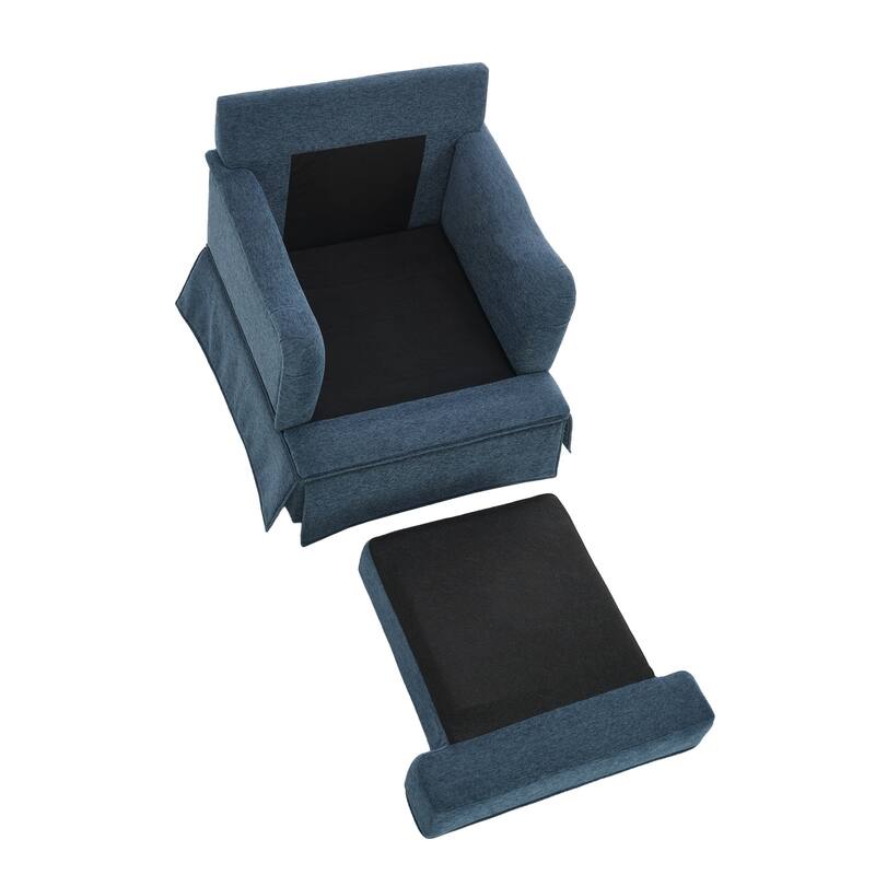 Skirted Swivel Accent Nailhead Barrel Chair