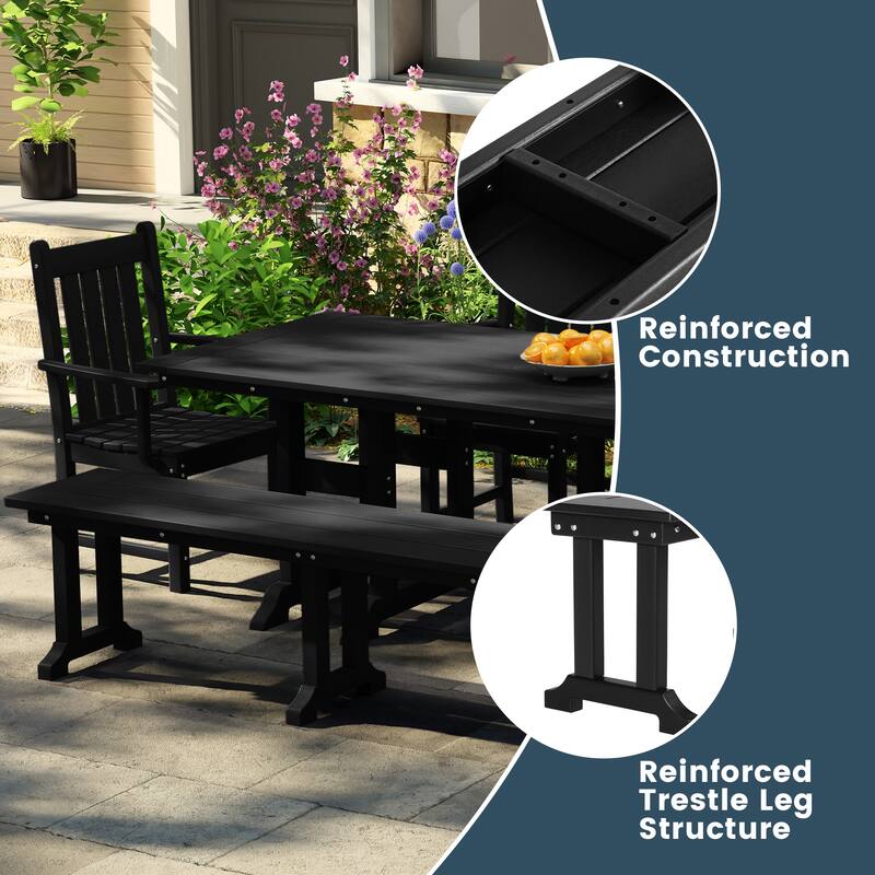 Laguna Hdpe All Weather Outdoor Patio 65" Bench