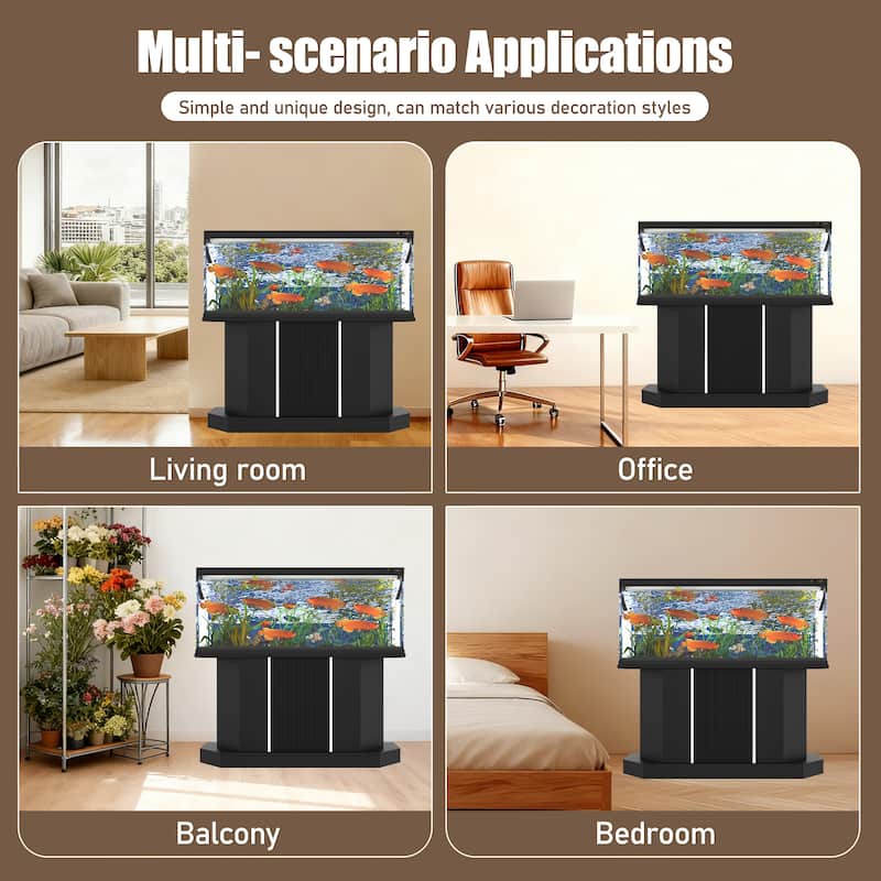 Rossetta Moisture-Resistant Finish ish Tank Stand with Built-in Charging Station, Cabinet Storage