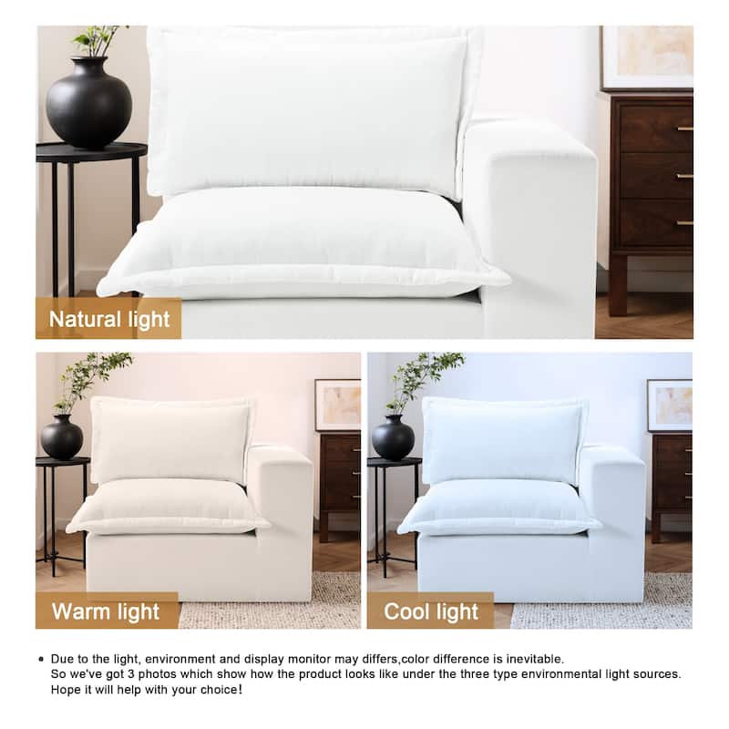 42"W Chenille Upholstered No Assembly Corner Chair