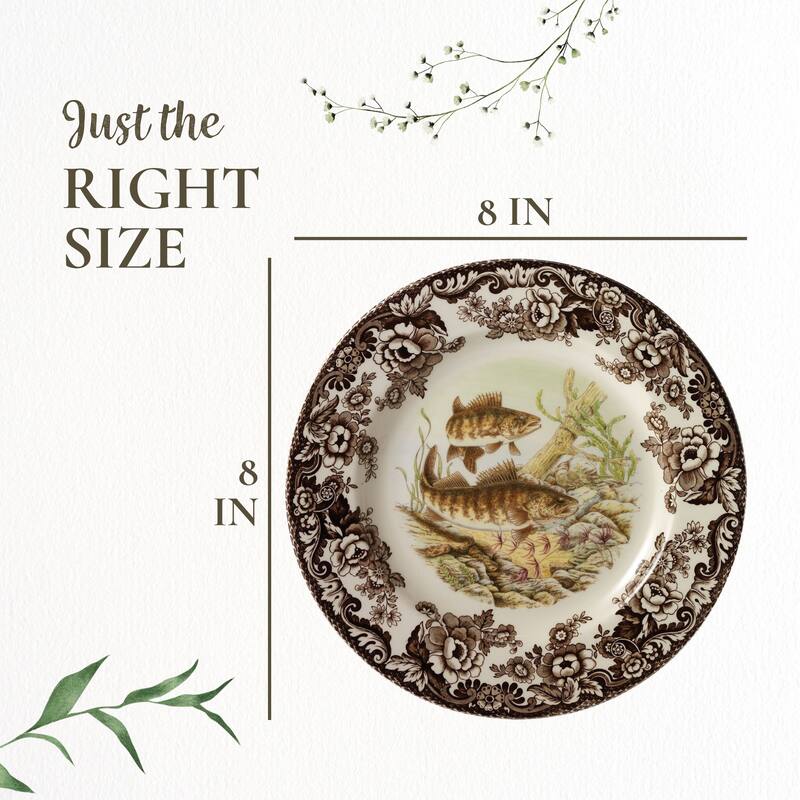 Spode Woodland Fish Motif Salad Plate