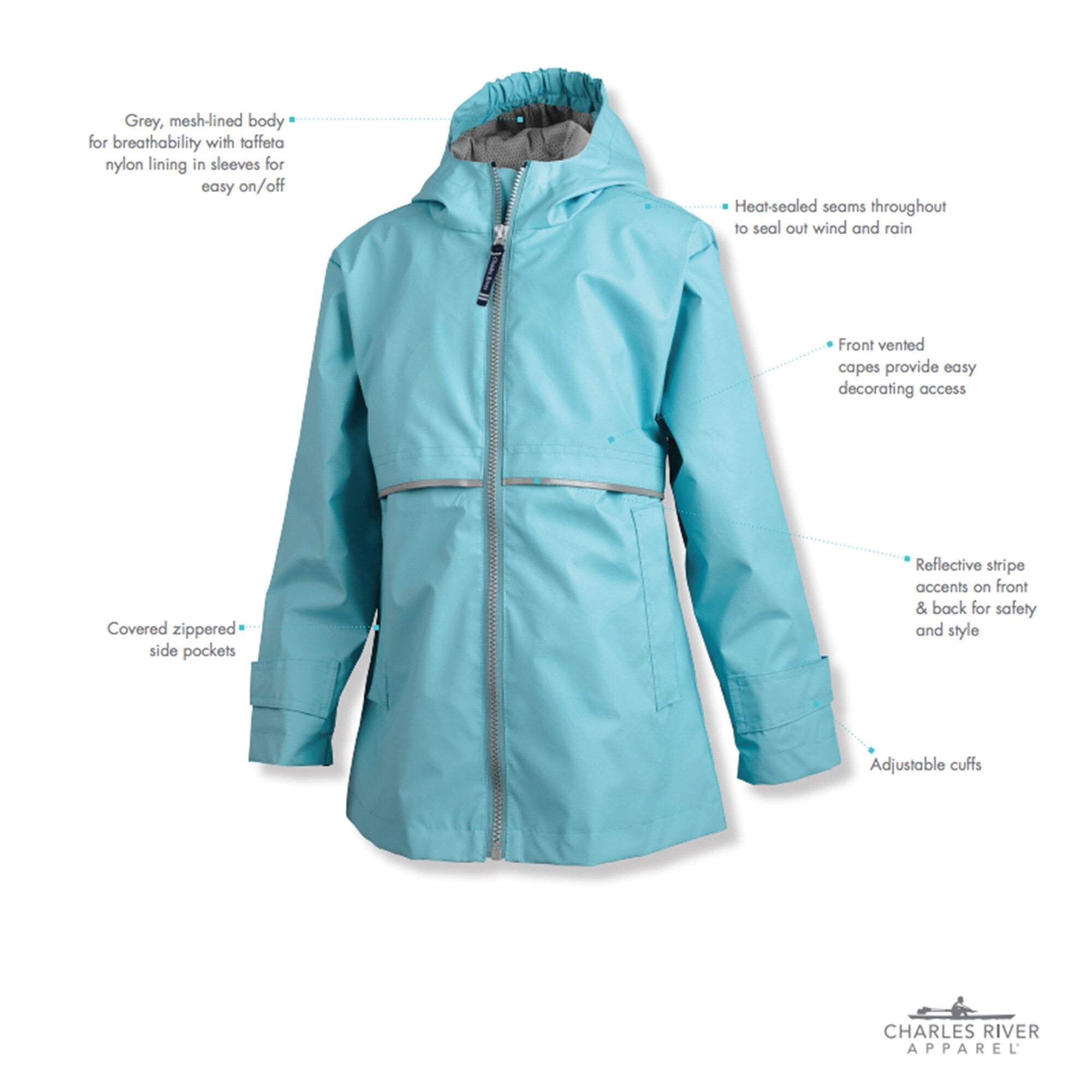 Shop Girls Englander Rain Jacket Size Large 14 16 Color Aqua