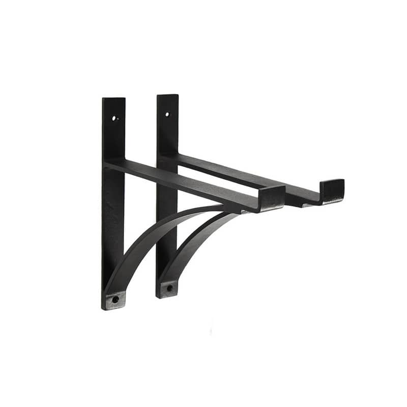 Achla Designs Rookwood Brackets for Shelf Mantle Flower Box, Set of 2, 12.5 Inch Wide, Black Powder Coat Finish