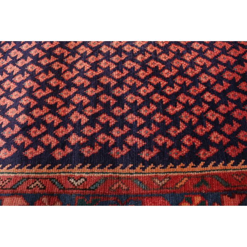 ECARPETGALLERY Hand-knotted Andelz Dark Navy, Red Wool Rug - 3'5 x 10'5