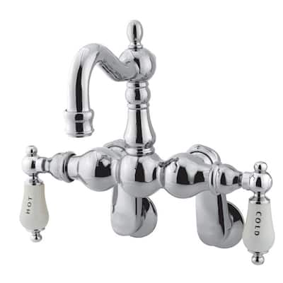 Kingston Brass Vintage Wall Mounted Clawfoot Tub Filler with Porcelain