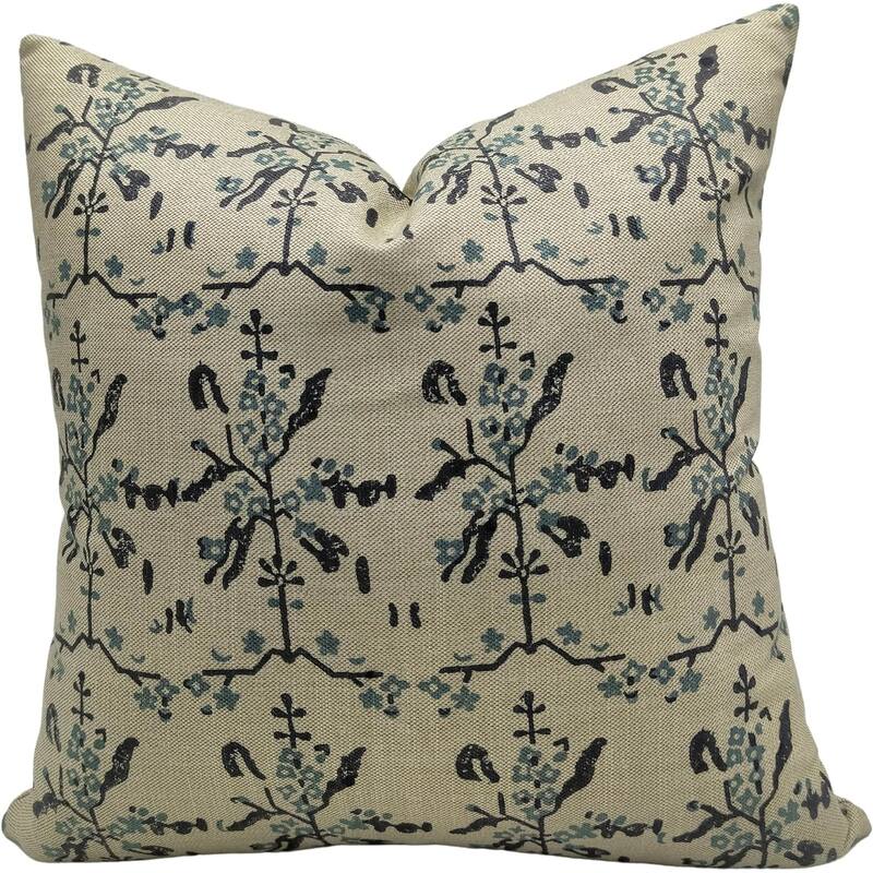 Fabdivine Linen Bohemian Sofa Block print pillow Cover - Pillow Covers - 20"x20"