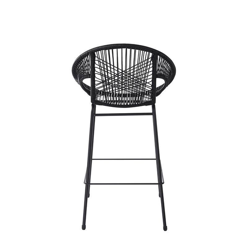 Ferrara Outdoor Patio Teal Faux Wicker Barstool (Excluding the table)