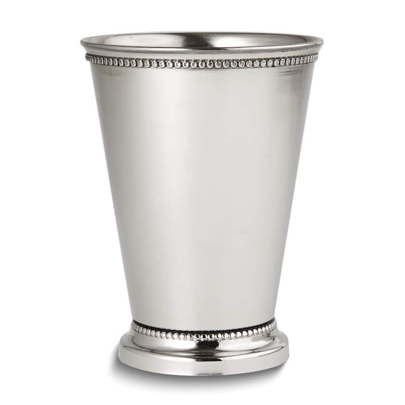 Curata Nickel-Plated Stainless Steel Beaded Large 12 Ounce Mint Julep Cup