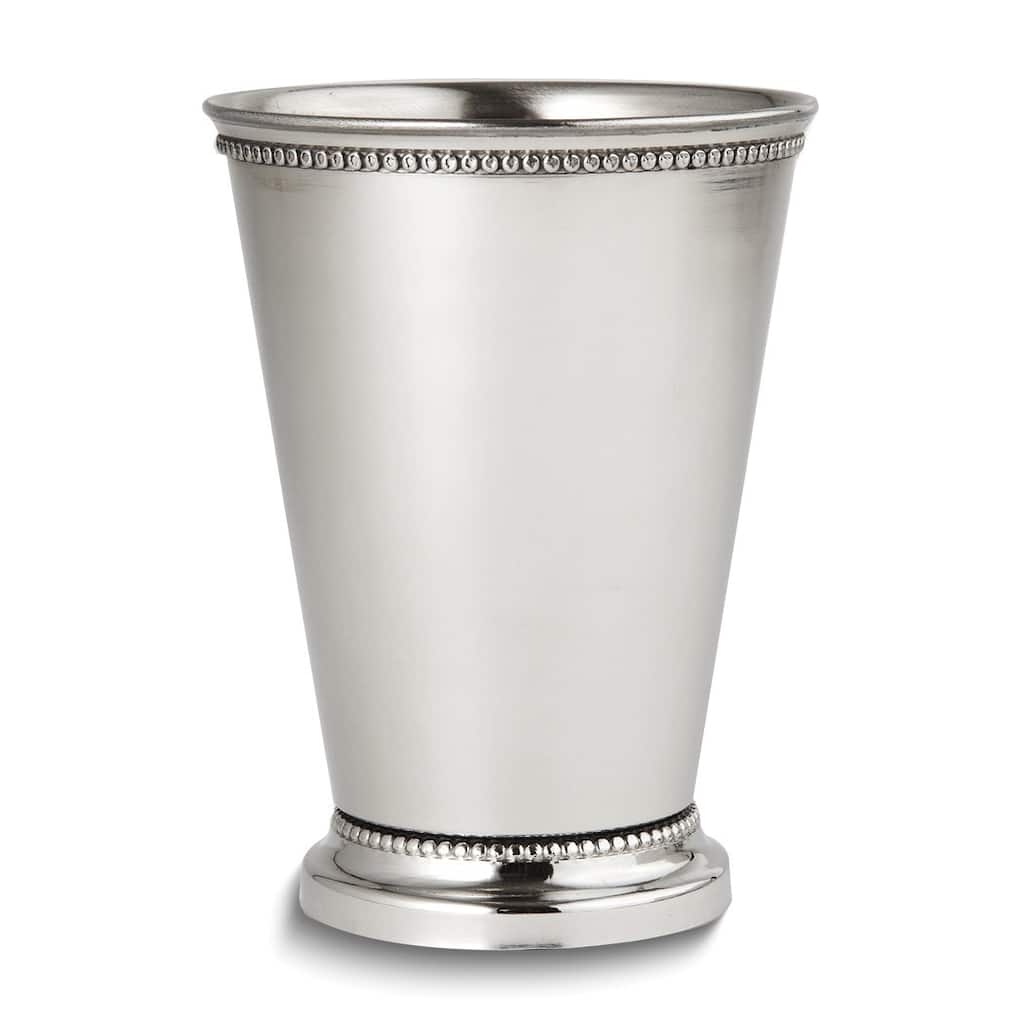 Curata Nickel-Plated Stainless Steel Beaded Large 12 Ounce Mint Julep Cup