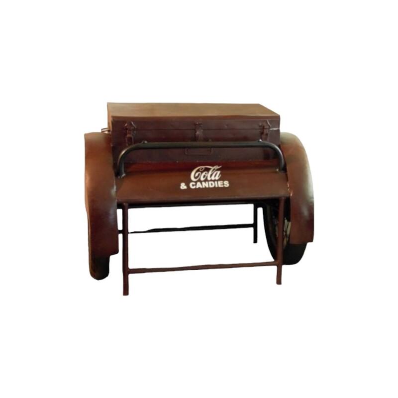 HomeRoots 27" Maroon Steel End Table - 28' X '27' X '37.5