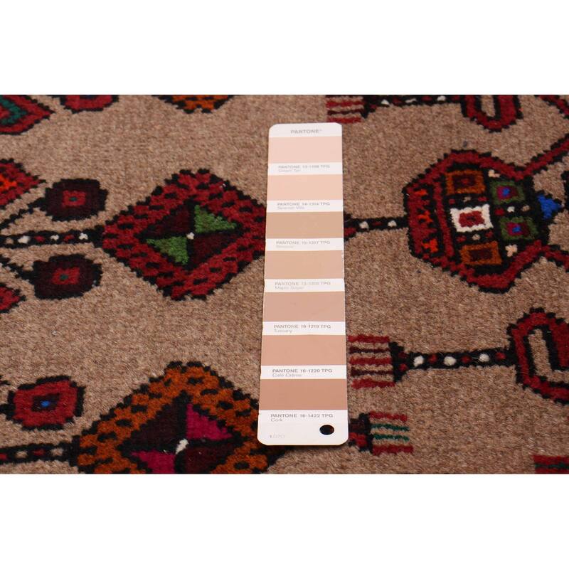ECARPETGALLERY Hand-knotted Royal Baluch Tan Wool Rug - 3'4 x 5'7
