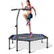 48'' Fitness Trampoline with Handle Bar, Silent Trampoline Bungee ...