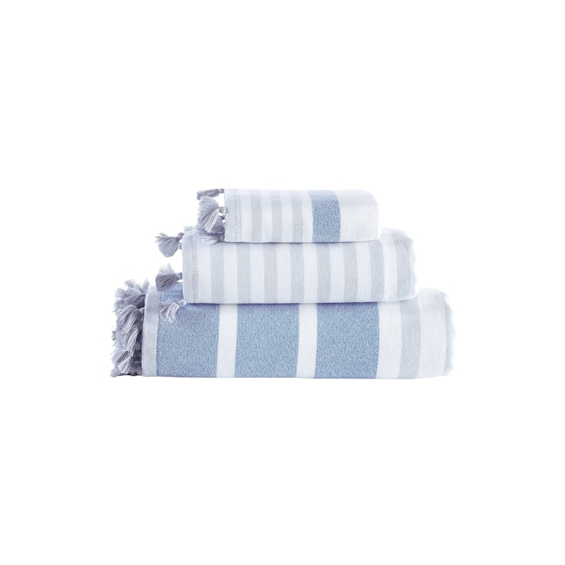 Brooks Brothers Turkish Pesthemal 3 pcs Towel Set - Blue