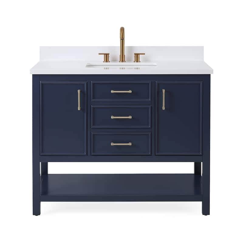 42" Tennant Brand Navy Blue Finish Single Sink Bathroom Vanity
